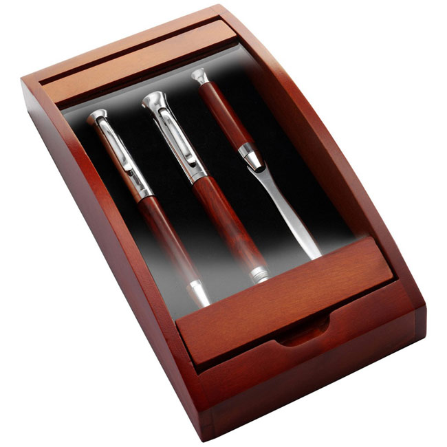 Promotional Writing set in wooden case - GP51265