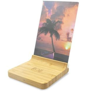 Promotional Bamboo wireless charger photo frame - GP50176