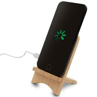 Promotional Foldable bamboo wireless charger 10W B'RIGHT, phone stand | Barbra - GP50189