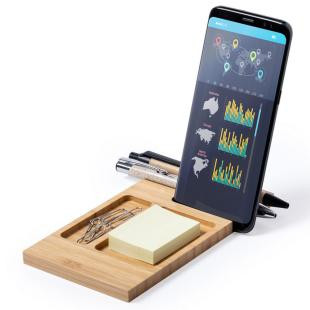 Promotional Bamboo desk organizer phone stand