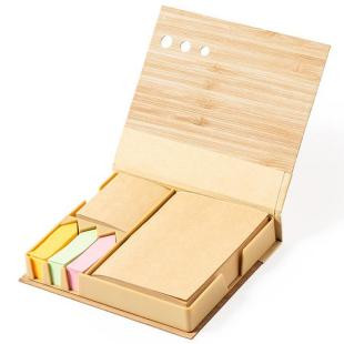 Promotional Bamboo sticky notes memo holder