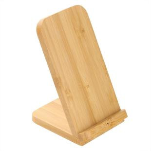 Promotional B-RIGHT bamboo wireless charger 10W, phone stand - GP50349