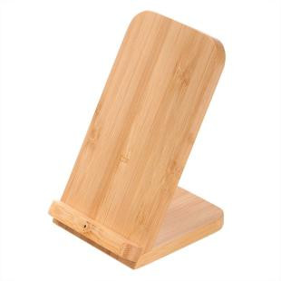 Promotional B-RIGHT bamboo wireless charger 10W, phone stand - GP50349