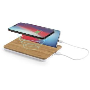 Promotional Bamboo wireless charger 5W, desk organizer