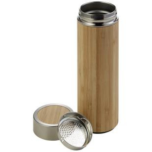 Promotional Bamboo vacuum flask 420 ml with sieve