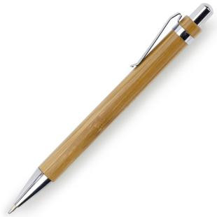 Promotional Silver trim bamboo ballpen - GP51336