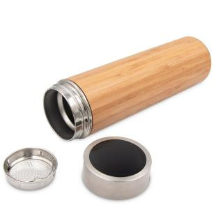 Promotional Bamboo vacuum flask 500 ml with sieve - GP54871