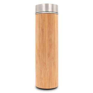 Promotional Bamboo vacuum flask 500 ml with sieve - GP54871