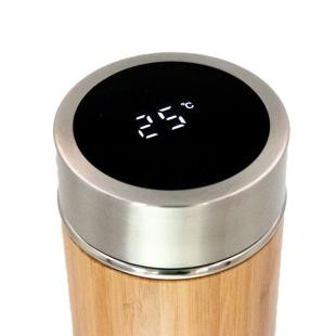 Promotional Bamboo vacuum flask 500 ml with sieve - GP54871