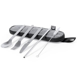 Promotional Cutlery set reusable drinking straw