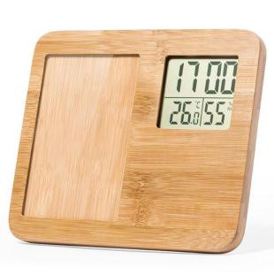 Promotional Bamboo photo frame weather station - GP58224