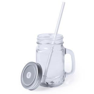 Promotional Drinking jar with straw